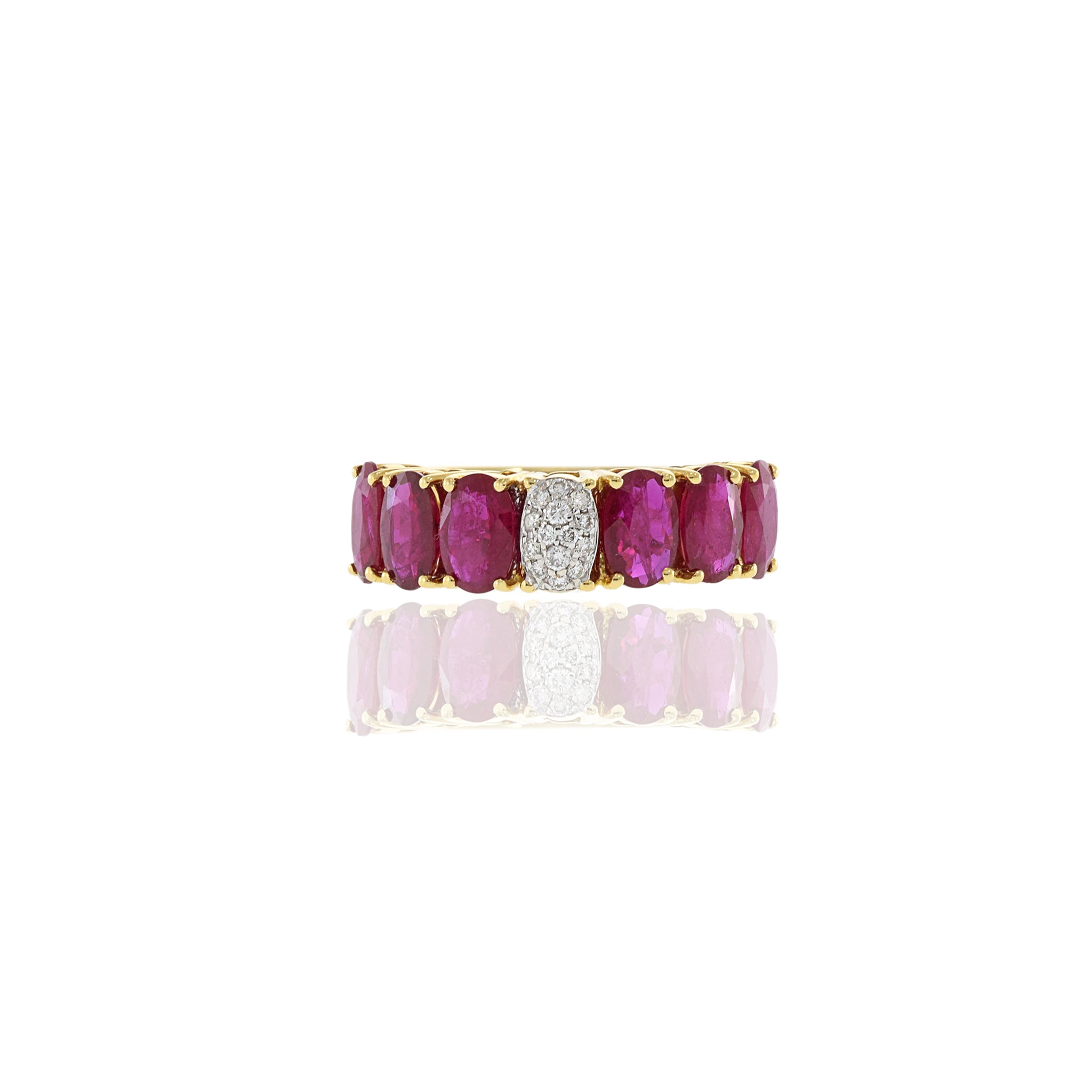 18KT Yellow Gold Ruby And Diamond Ring