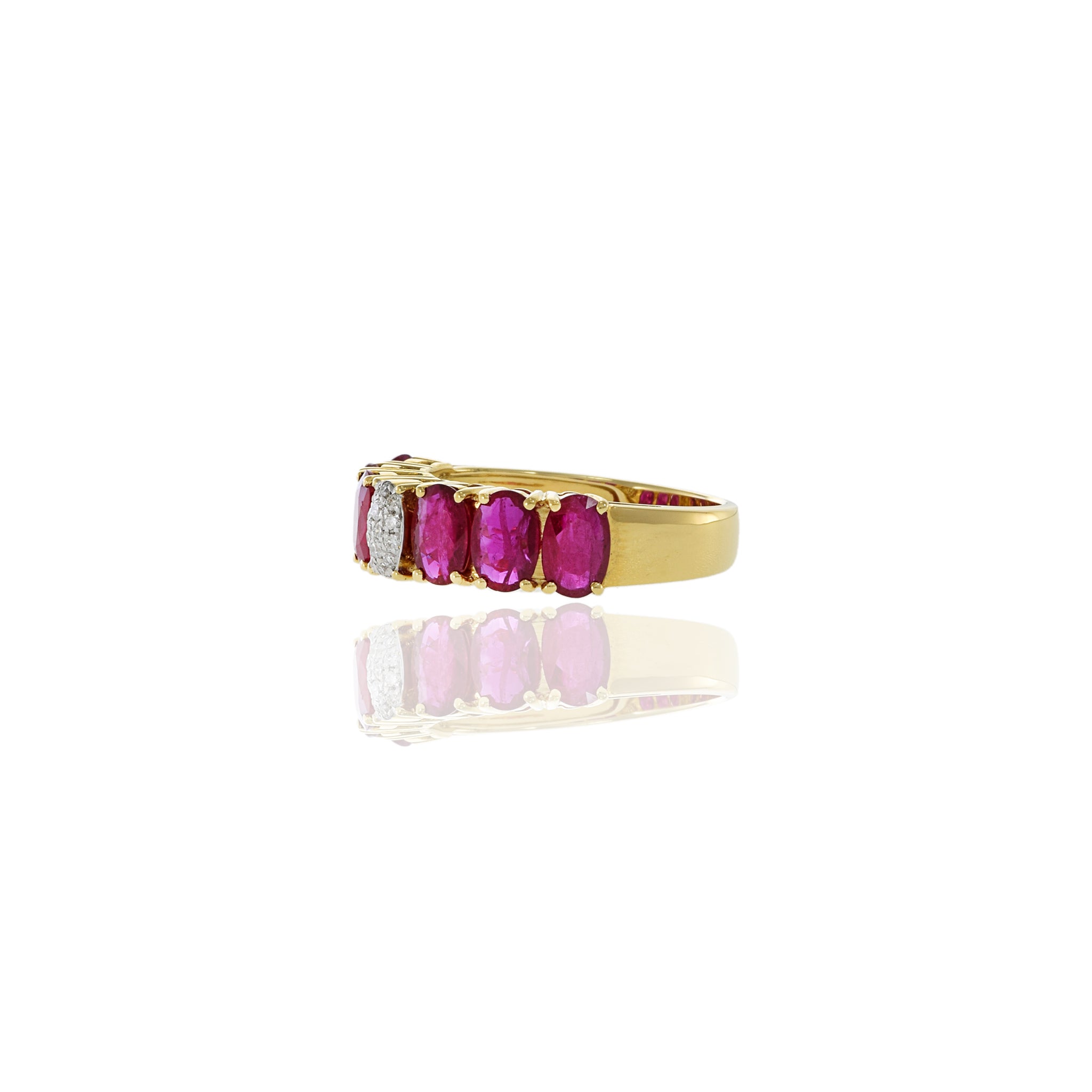 18KT Yellow Gold Ruby And Diamond Ring