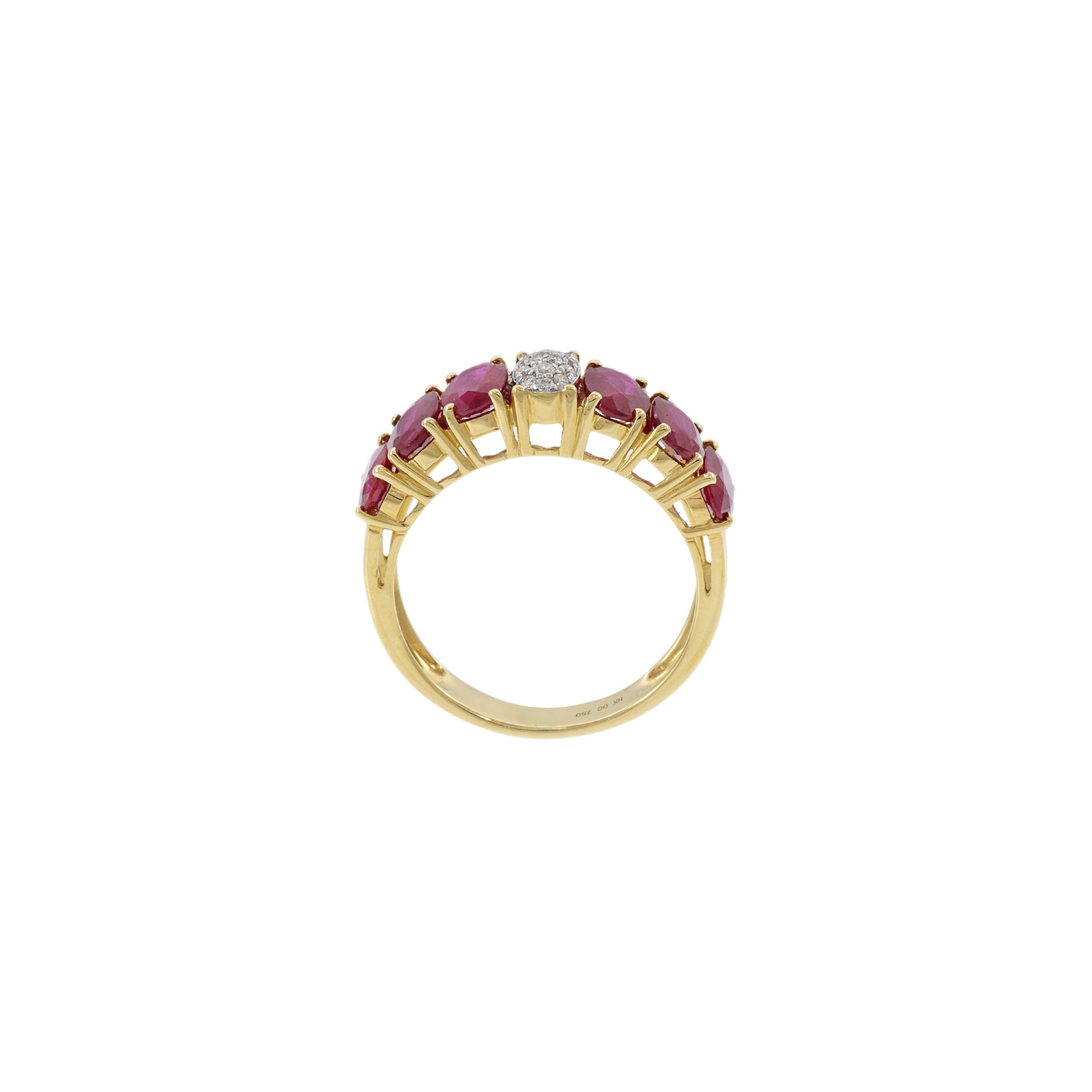 18KT Yellow Gold Ruby And Diamond Ring