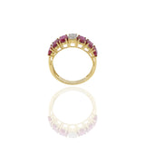 18KT Yellow Gold Ruby And Diamond Ring