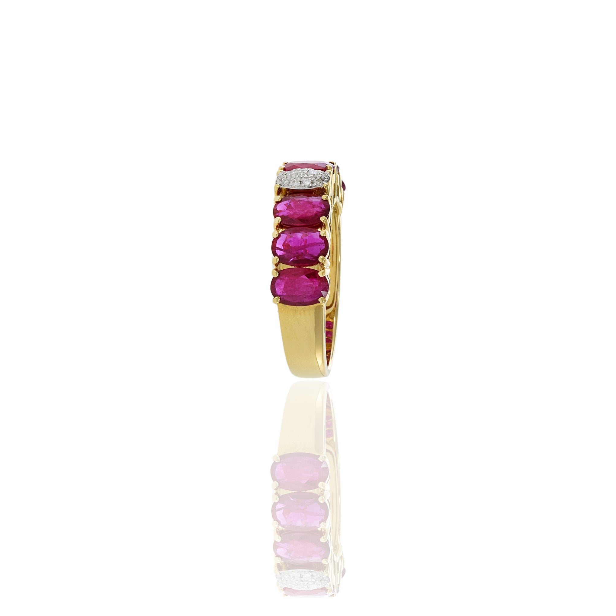 18KT Yellow Gold Ruby And Diamond Ring