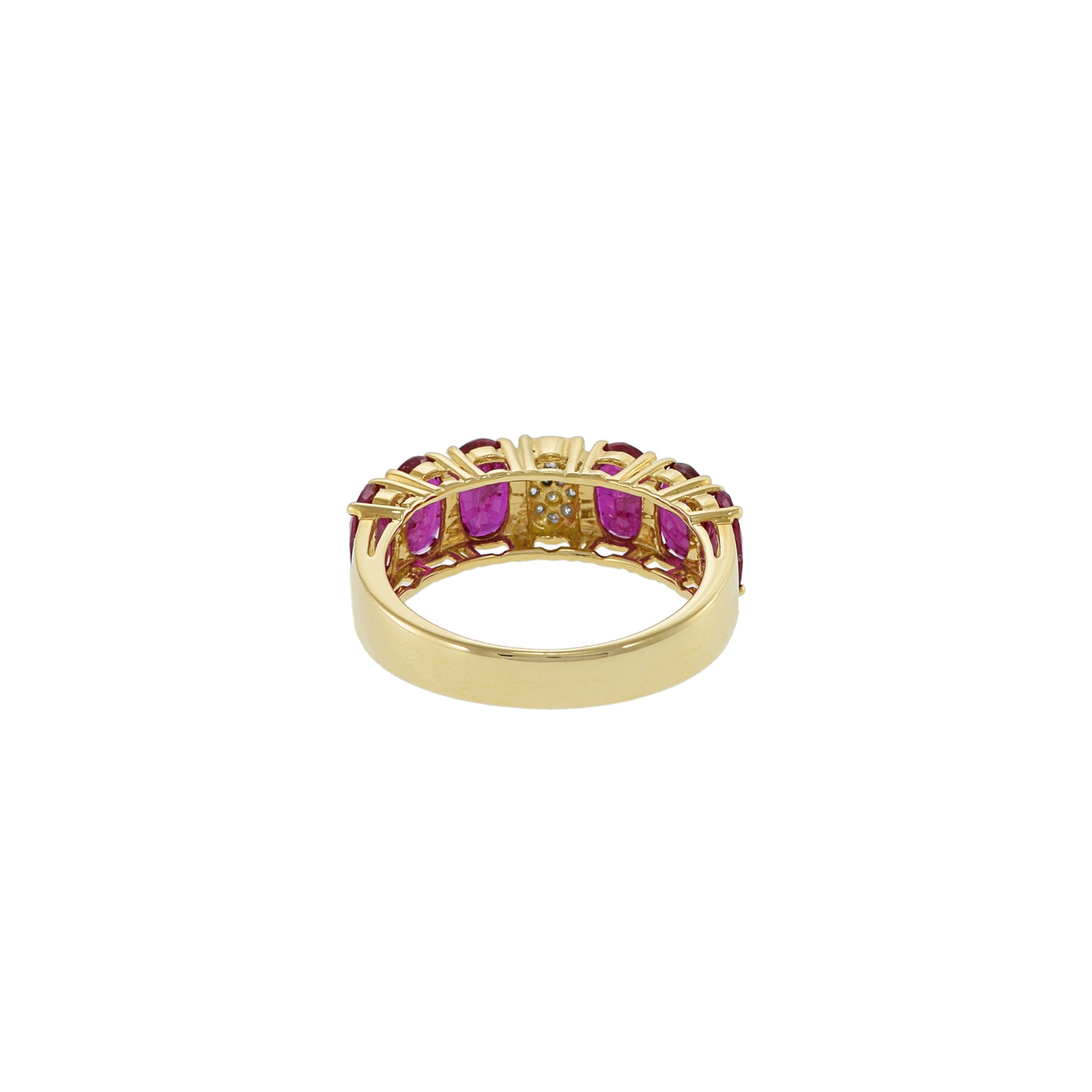 18KT Yellow Gold Ruby And Diamond Ring