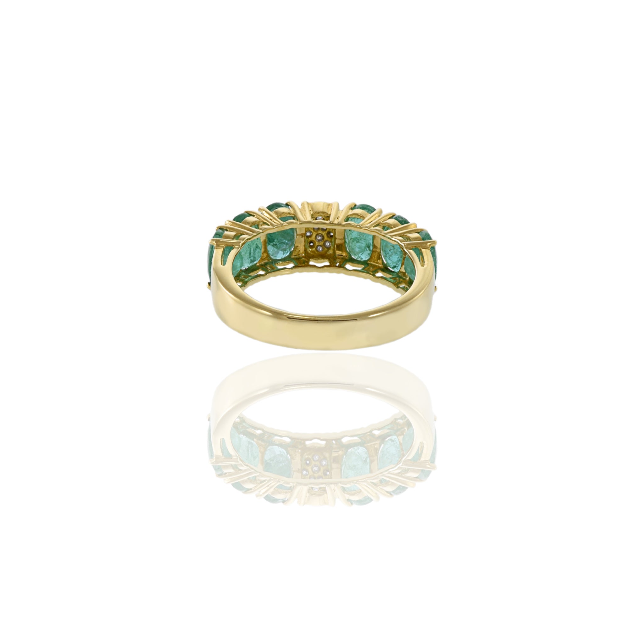 18KT Yellow Gold Emerald And Diamond Ring