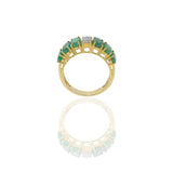 18KT Yellow Gold Emerald And Diamond Ring