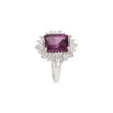 18KT White Gold Rhodolite Garnet And Diamond Cocktail Ring