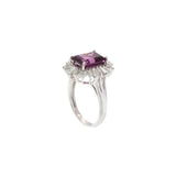 18KT White Gold Rhodolite Garnet And Diamond Cocktail Ring