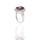 18KT White Gold Rhodolite Garnet And Diamond Cocktail Ring