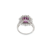 18KT White Gold Rhodolite Garnet And Diamond Cocktail Ring