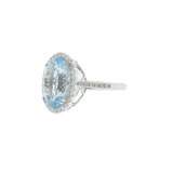 18KT White Gold Aquamarine and Diamond Cocktail Ring