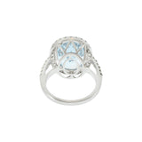 18KT White Gold Aquamarine and Diamond Cocktail Ring