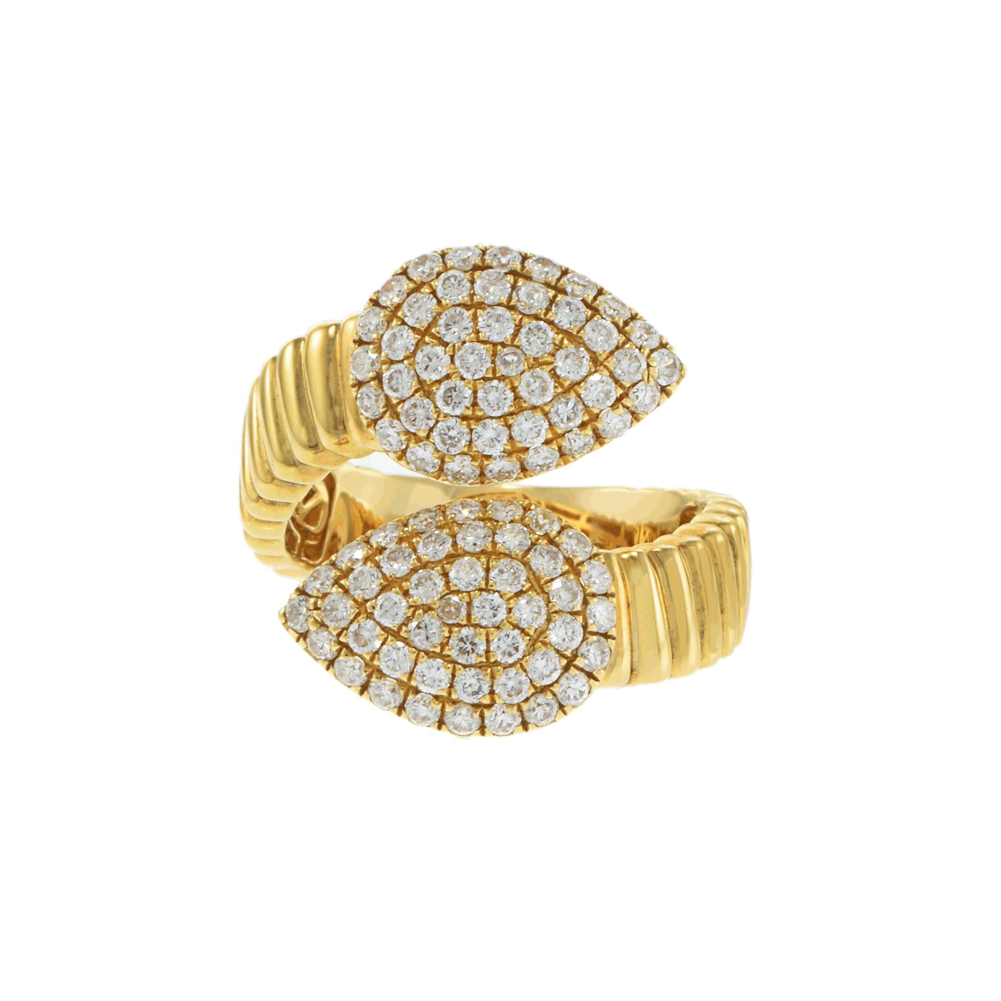 18KT Yellow Gold and Diamond Wrap Ring