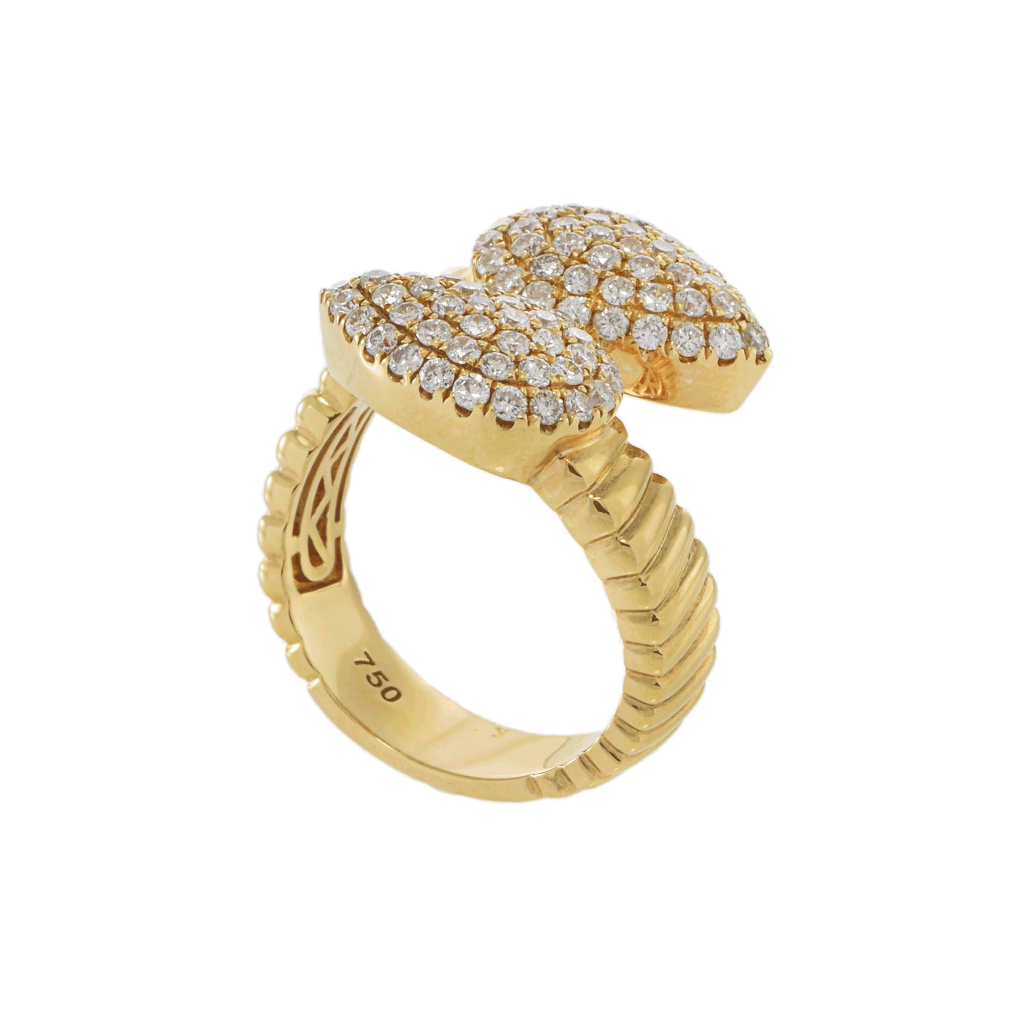 18KT Yellow Gold and Diamond Wrap Ring