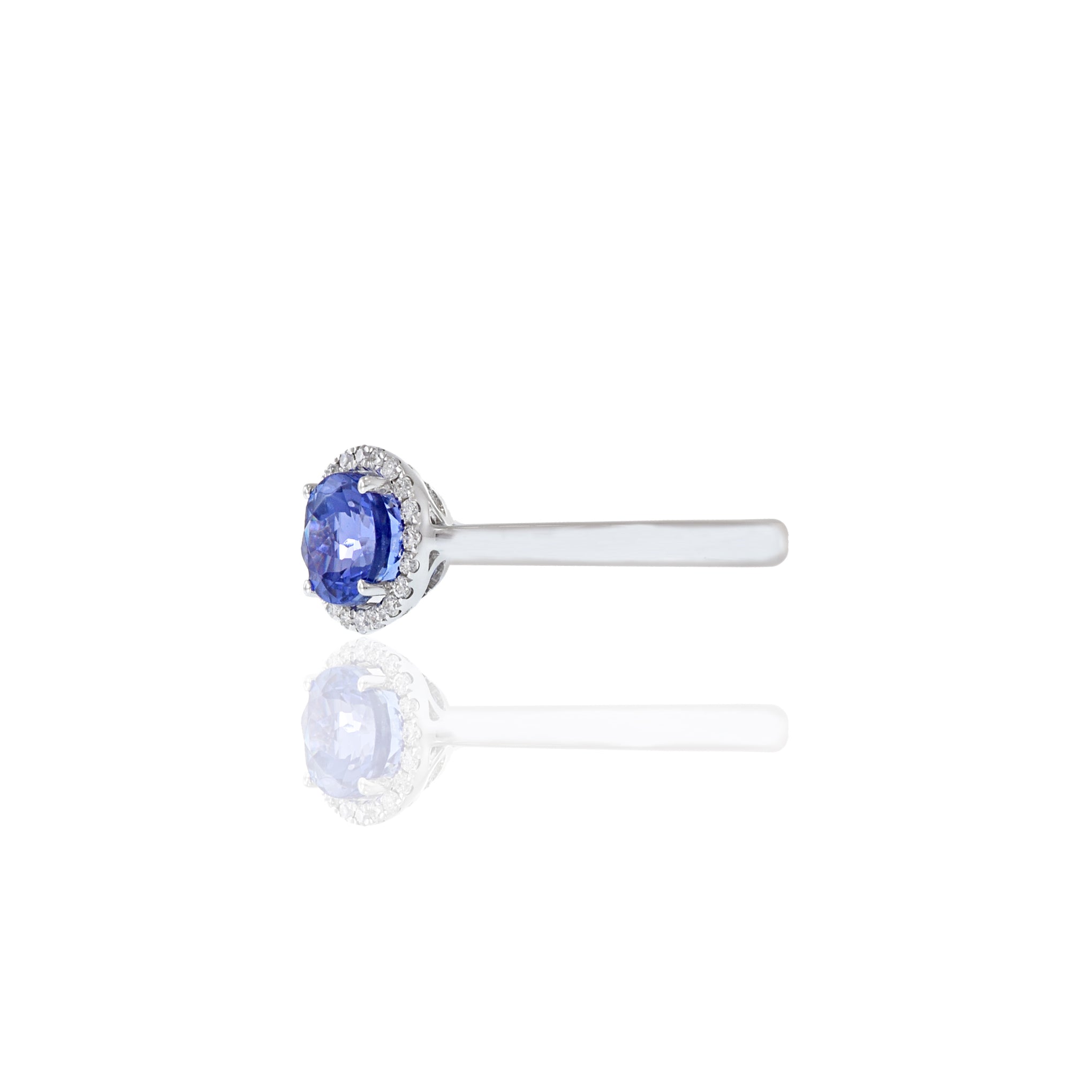 18KT White Gold Tanzanite And Diamond Ring