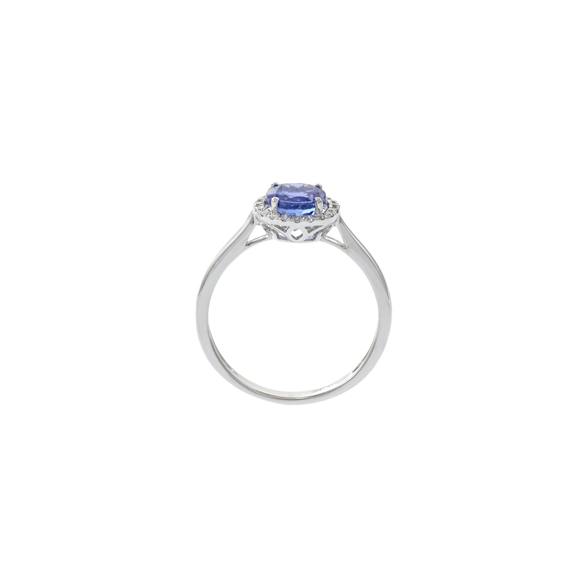 18KT White Gold Tanzanite And Diamond Ring