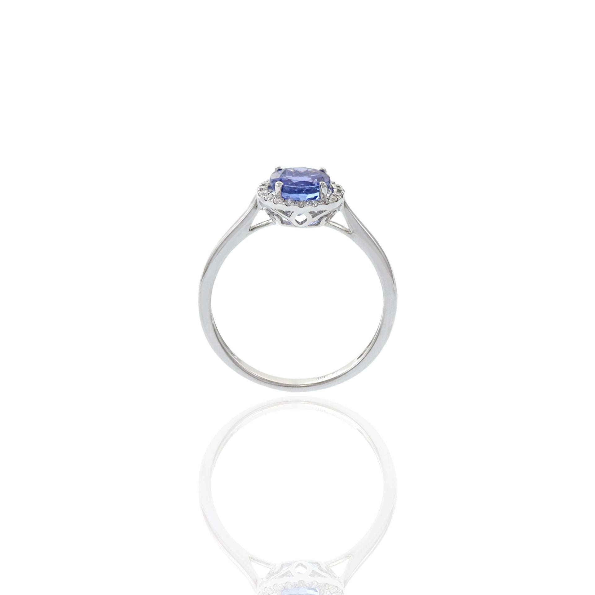 18KT White Gold Tanzanite And Diamond Ring