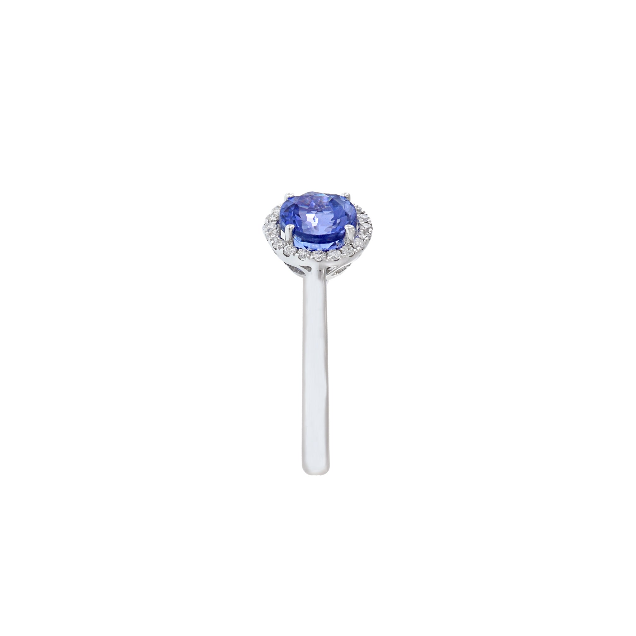 18KT White Gold Tanzanite And Diamond Ring