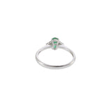 18KT White Gold Oval Emerald and Diamond Ring