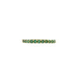 18KT Yellow Gold Prong Set Ring with Round Cut Emeralds