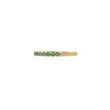 18KT Yellow Gold Prong Set Ring with Round Cut Emeralds