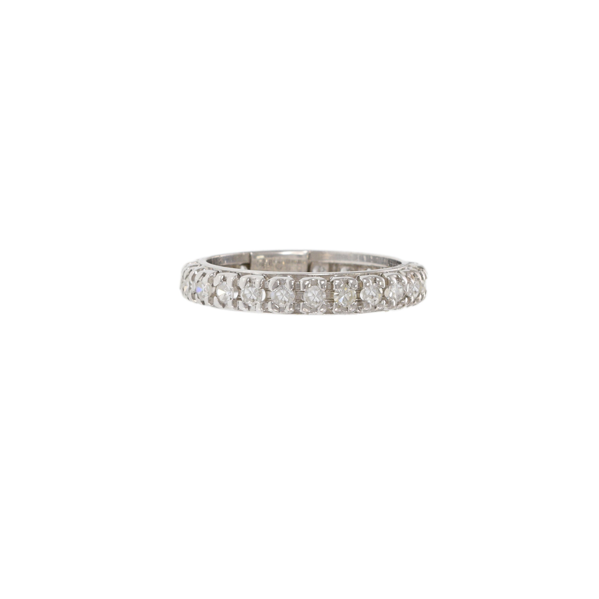 18KT White Gold Art Deco Diamond Eternity Band