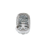 18KT White Gold Oblong Turquoise And Diamond Ring