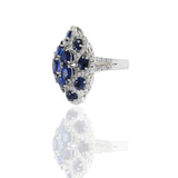 18KT White Gold Sapphire And Diamond Cocktail Ring