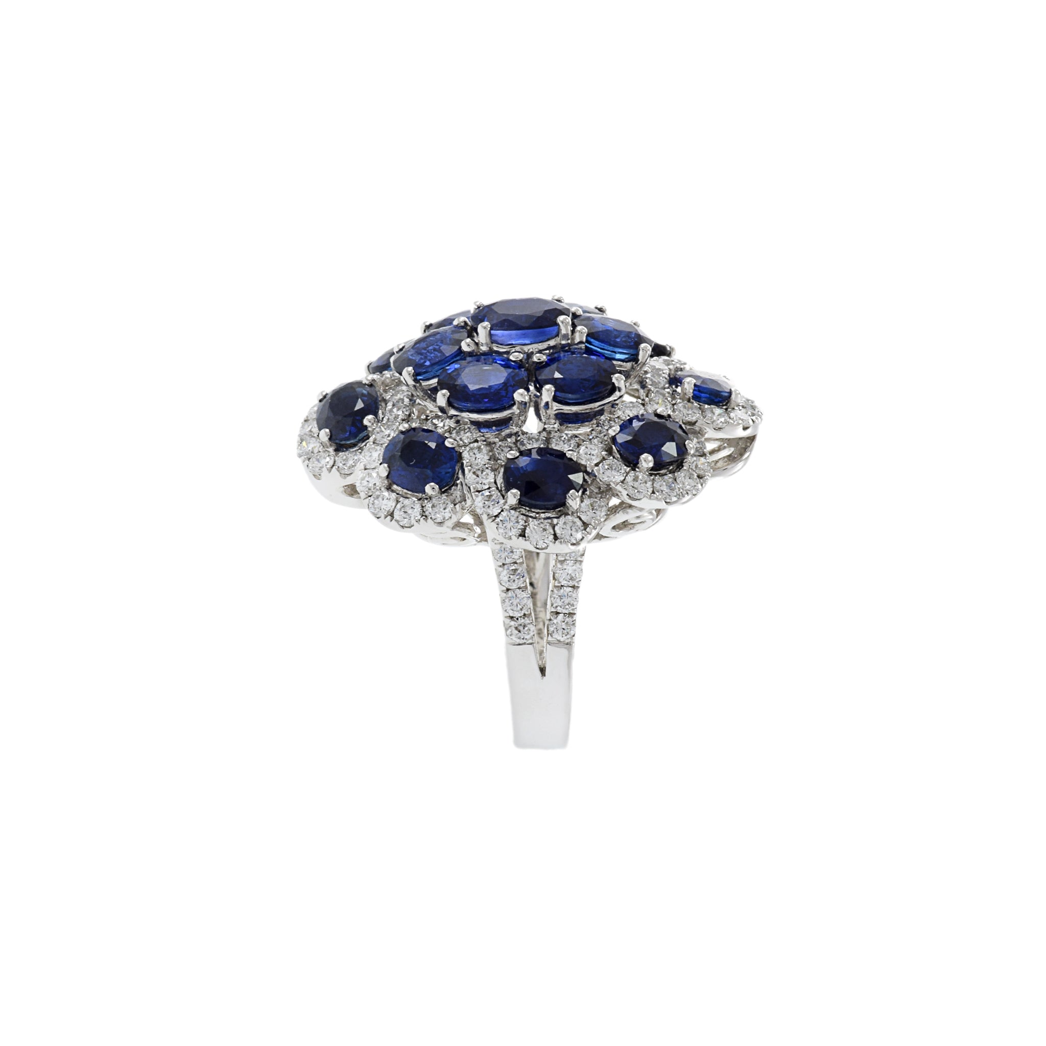 18KT White Gold Sapphire And Diamond Cocktail Ring