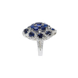 18KT White Gold Sapphire And Diamond Cocktail Ring