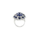 18KT White Gold Sapphire And Diamond Cocktail Ring