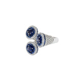 18KT White Gold Blue Sapphire And Diamond Cocktail Ring