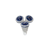 18KT White Gold Blue Sapphire And Diamond Cocktail Ring