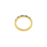 18KT Yellow Gold Princess Cut Diamond and Emerald Ring