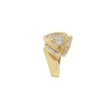 Vintage Retro Era 18KT Yellow Gold Triangular Diamond Ring