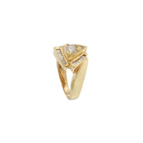 Vintage Retro Era 18KT Yellow Gold Triangular Diamond Ring