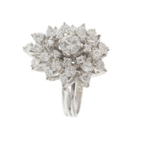 Vintage Retro Era 18KT White Gold Diamond Waterfall Cluster Ring
