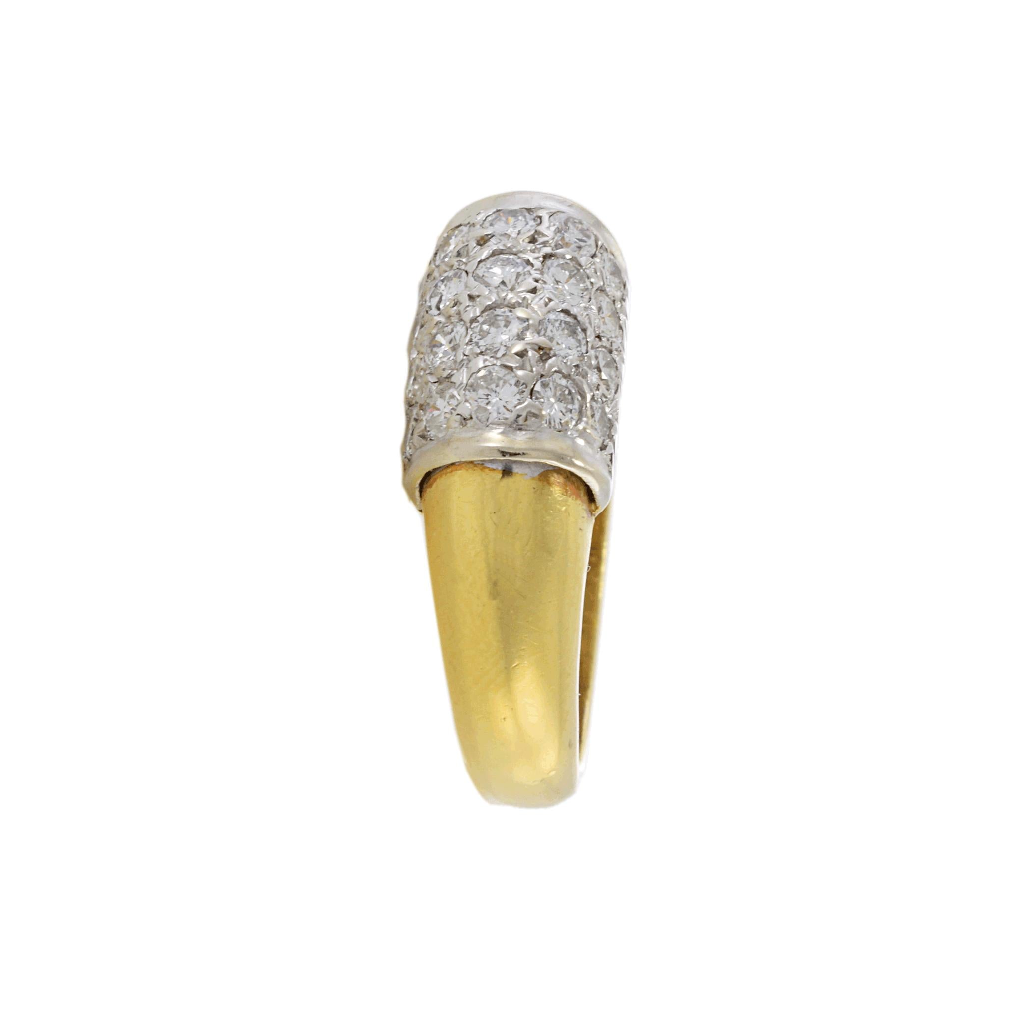 Vintage Circa 1970s 18KT Yellow Gold Diamond Bar Ring