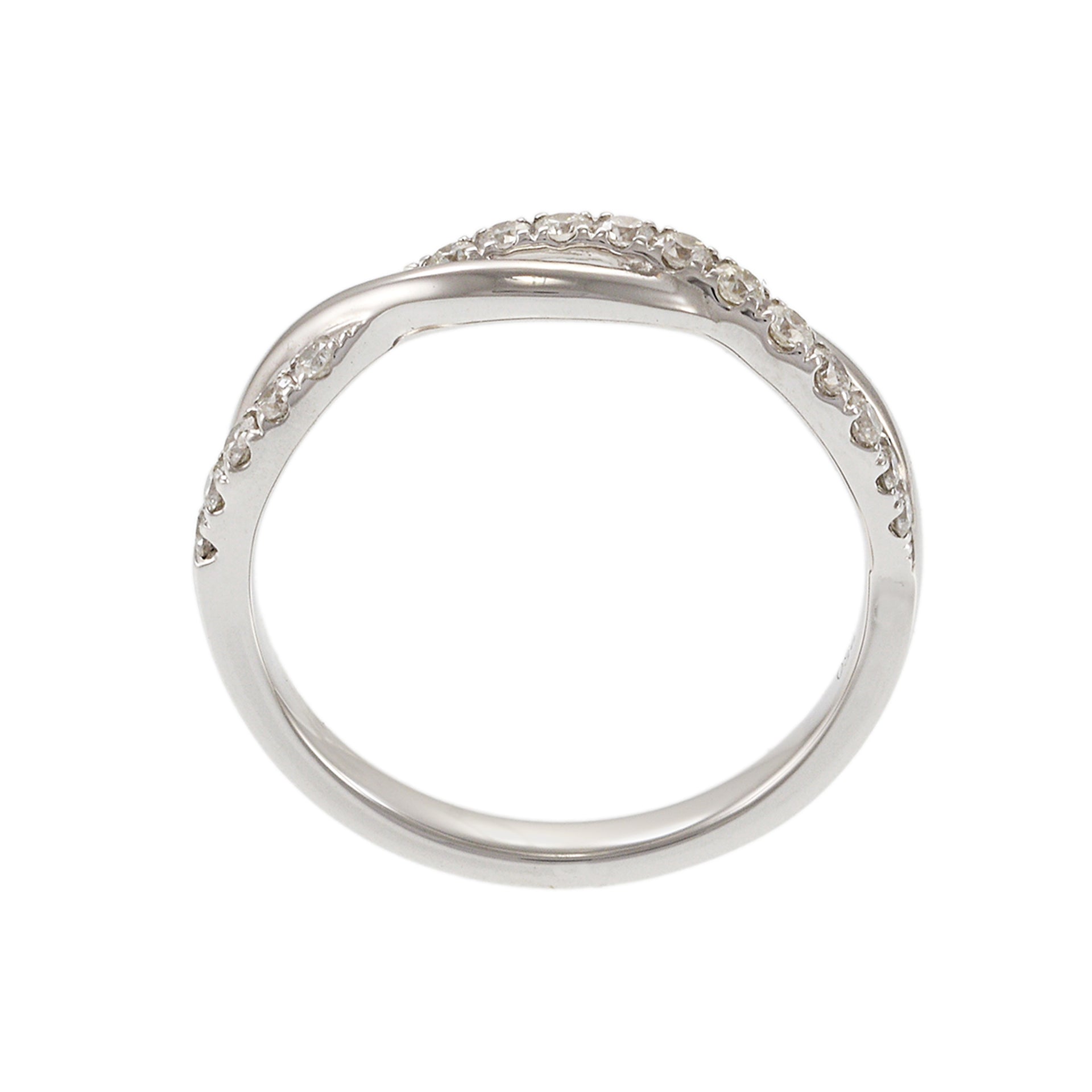 18KT White Gold Braided Diamond Band