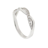 18KT White Gold Braided Diamond Band