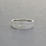 18KT White Gold Round & Baguette Diamond Band