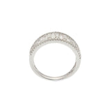 18KT White Gold Wide Diamond Band with Round and Baguette Cuts