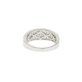 18KT White Gold Wide Diamond Band with Round and Baguette Cuts