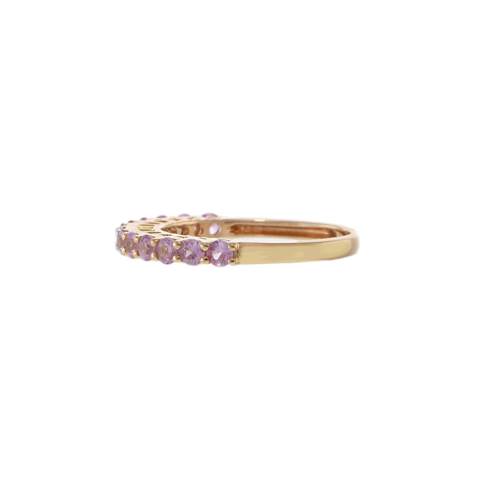 18KT Rose Gold Pink Sapphire and Diamond Accent Ring