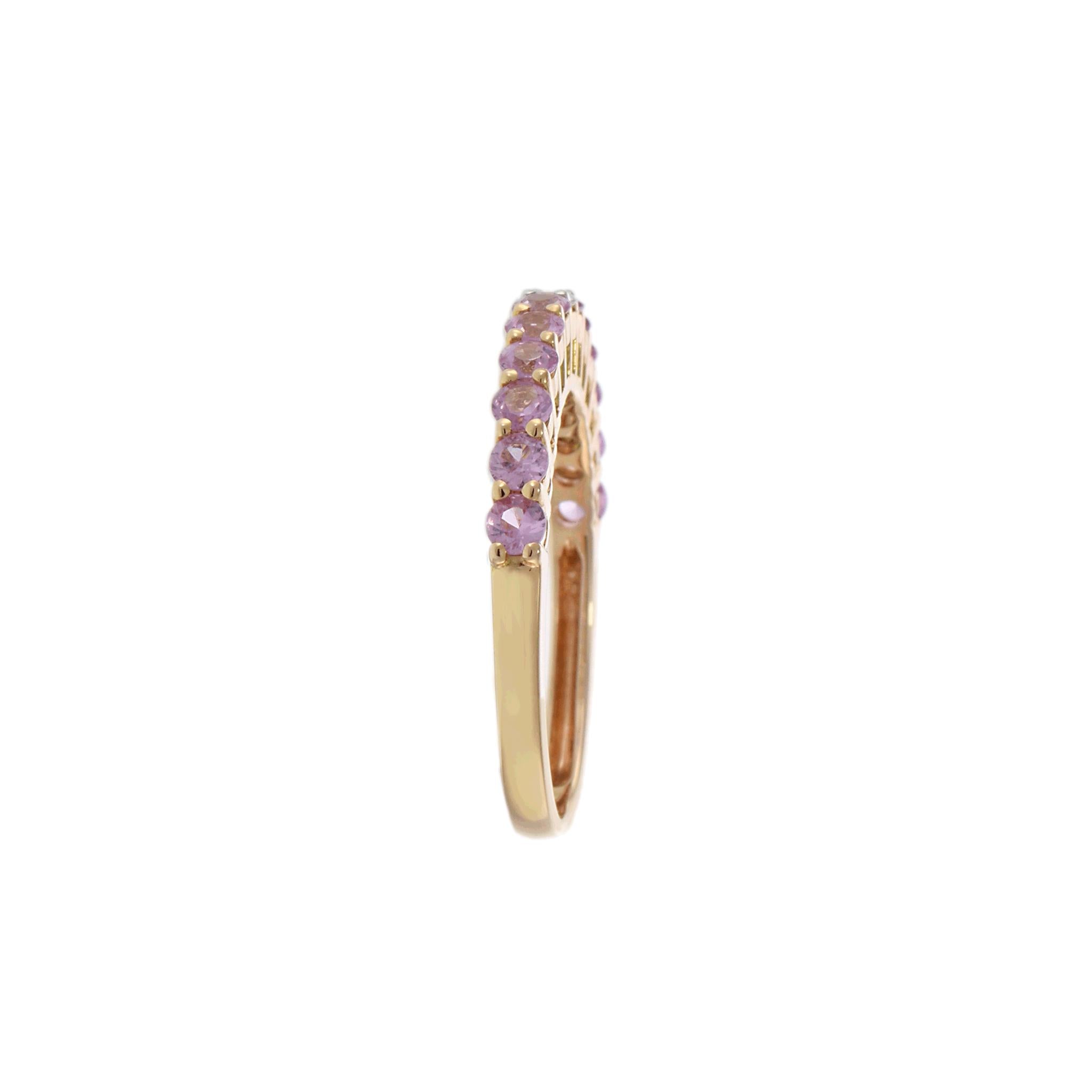 18KT Rose Gold Pink Sapphire and Diamond Accent Ring