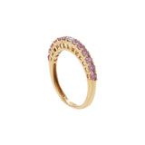 18KT Rose Gold Pink Sapphire and Diamond Accent Ring