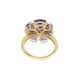 18KT Yellow Gold Amethyst and Diamond Ring