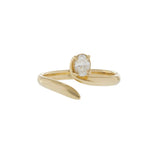 18KT Yellow Gold Finger Wrap Ring with Oval Diamond