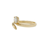 18KT Yellow Gold Finger Wrap Ring with Oval Diamond