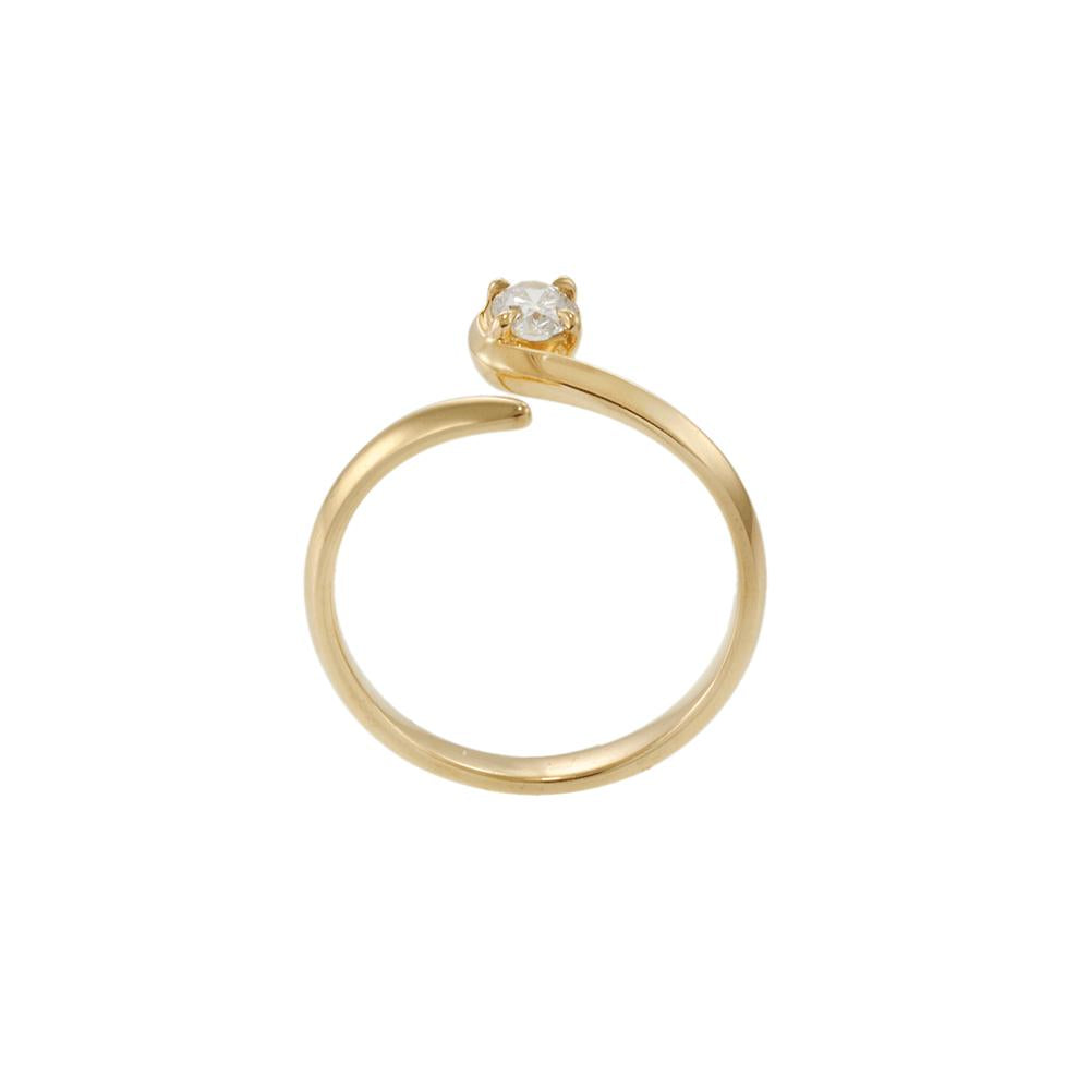 18KT Yellow Gold Finger Wrap Ring with Oval Diamond