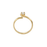 18KT Yellow Gold Finger Wrap Ring with Oval Diamond