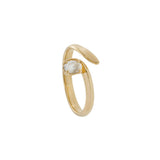 18KT Yellow Gold Finger Wrap Ring with Oval Diamond
